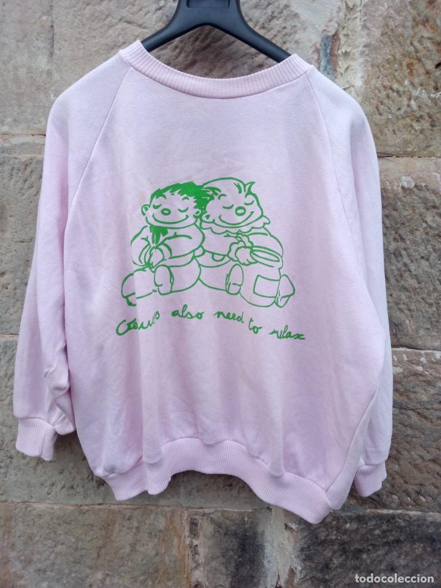 Segunda mano: Sudadera ochentera algod&oacute;n, rosa palo. Talla M - Foto 1