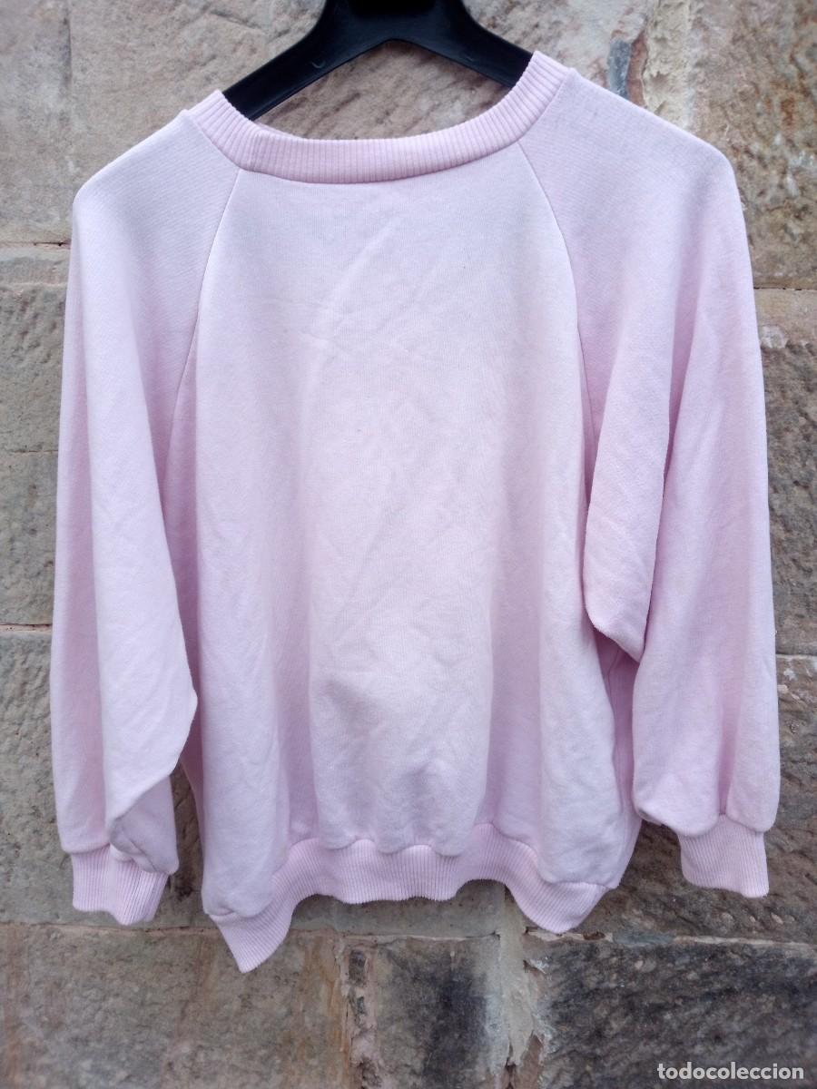 Segunda mano: Sudadera ochentera algod&oacute;n, rosa palo. Talla M - Foto 6