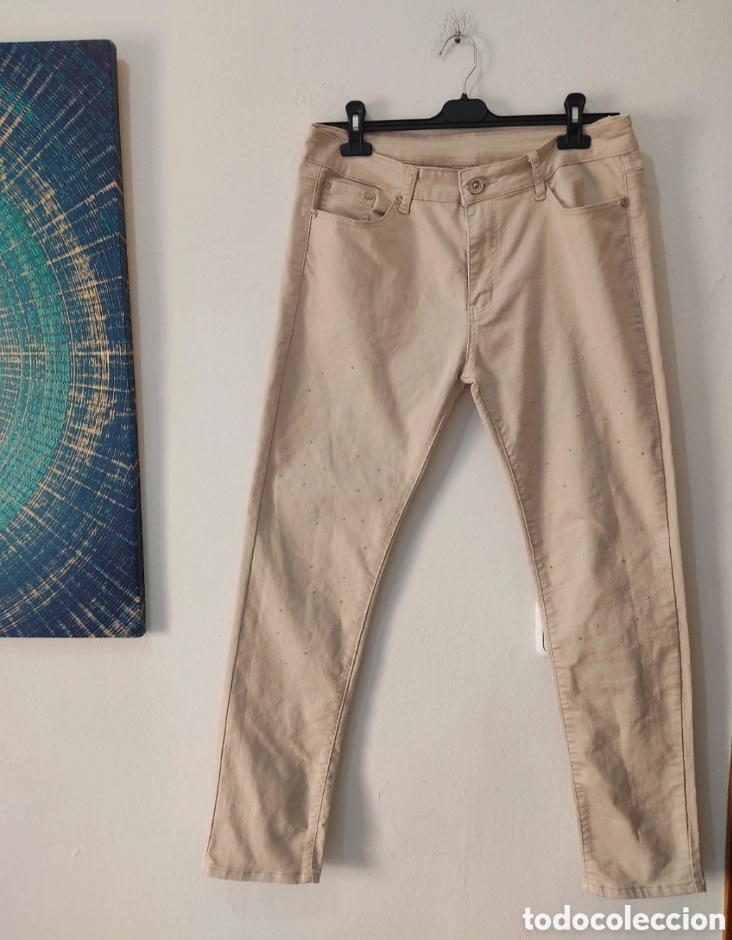 Segunda mano: Pantalones Vaqueros Rectos con Strass para mujer 40-42 - Foto 2