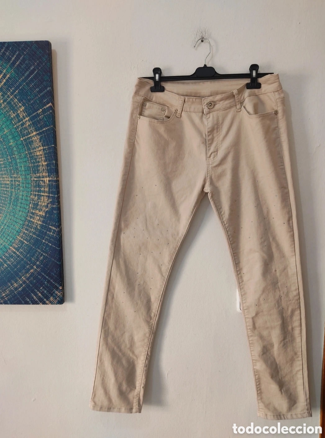 Segunda mano: Pantalones Vaqueros Rectos con Strass para mujer 40-42 - Foto 4