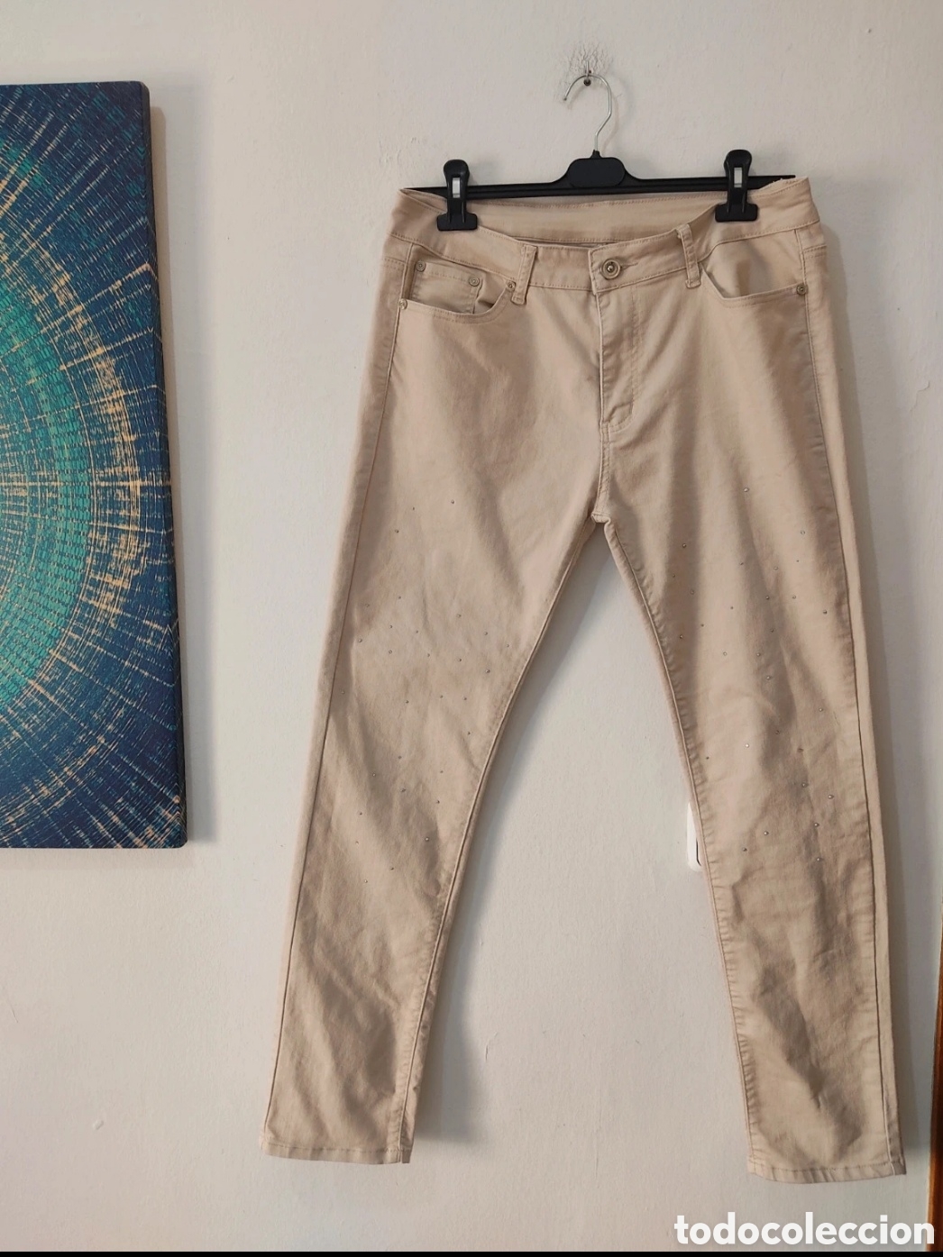Segunda mano: Pantalones Vaqueros Rectos con Strass para mujer 40-42 - Foto 1