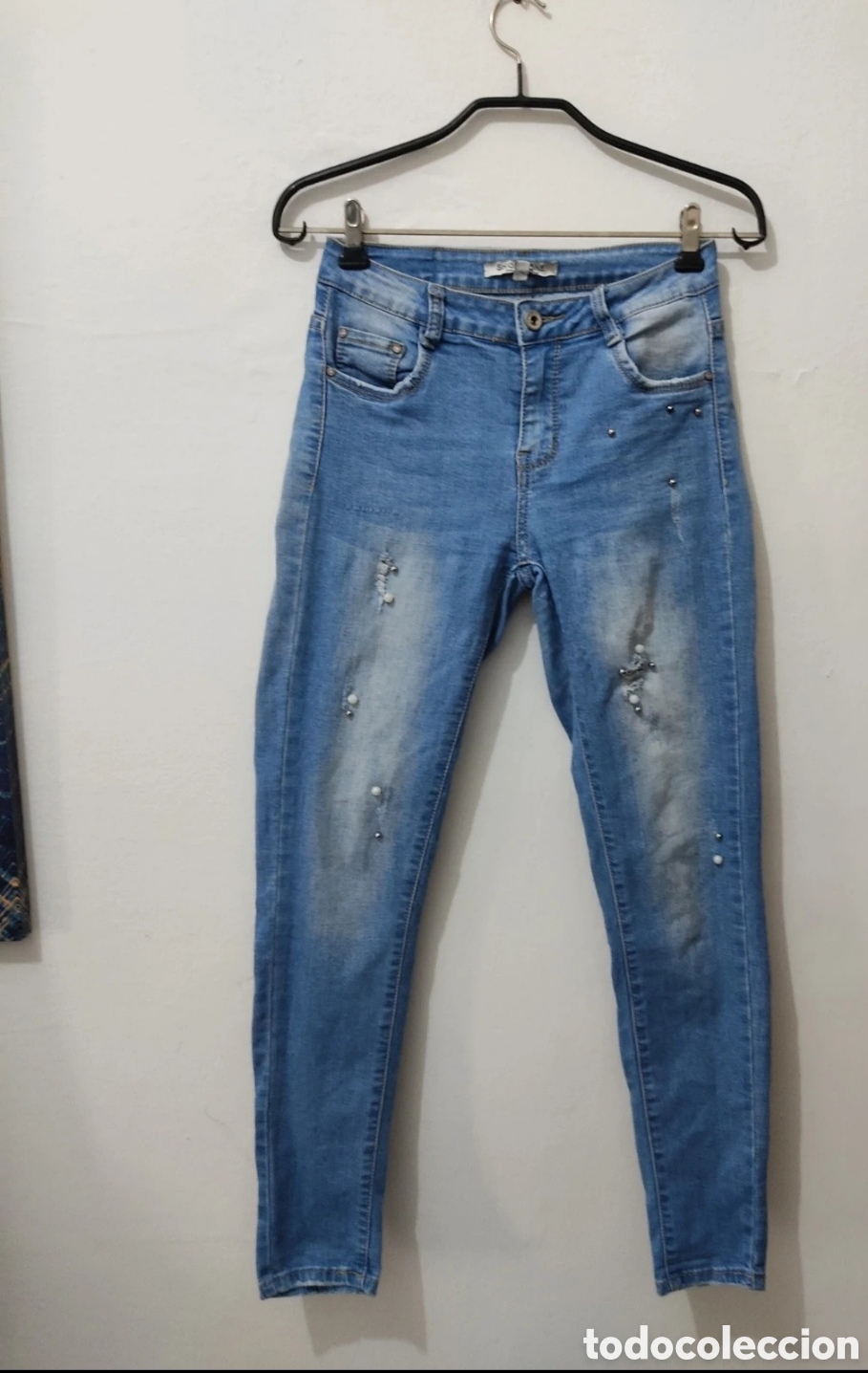 Segunda mano: Vaqueros Pitillo con Pedrer&iacute;a para mujer 34 marca Shop One - Foto 2