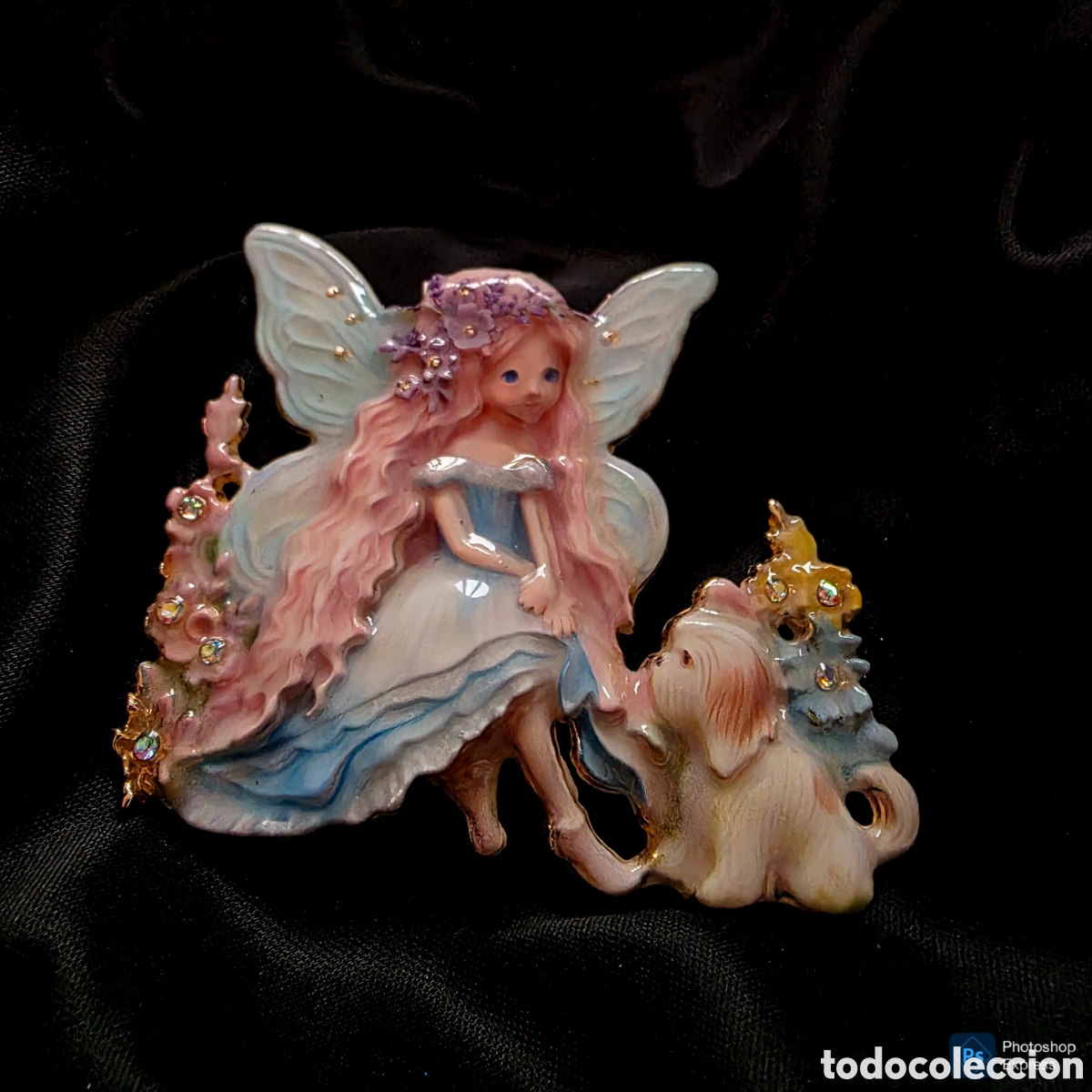 Segunda mano: Broche Hada y Cachorro con Flores - Foto 1