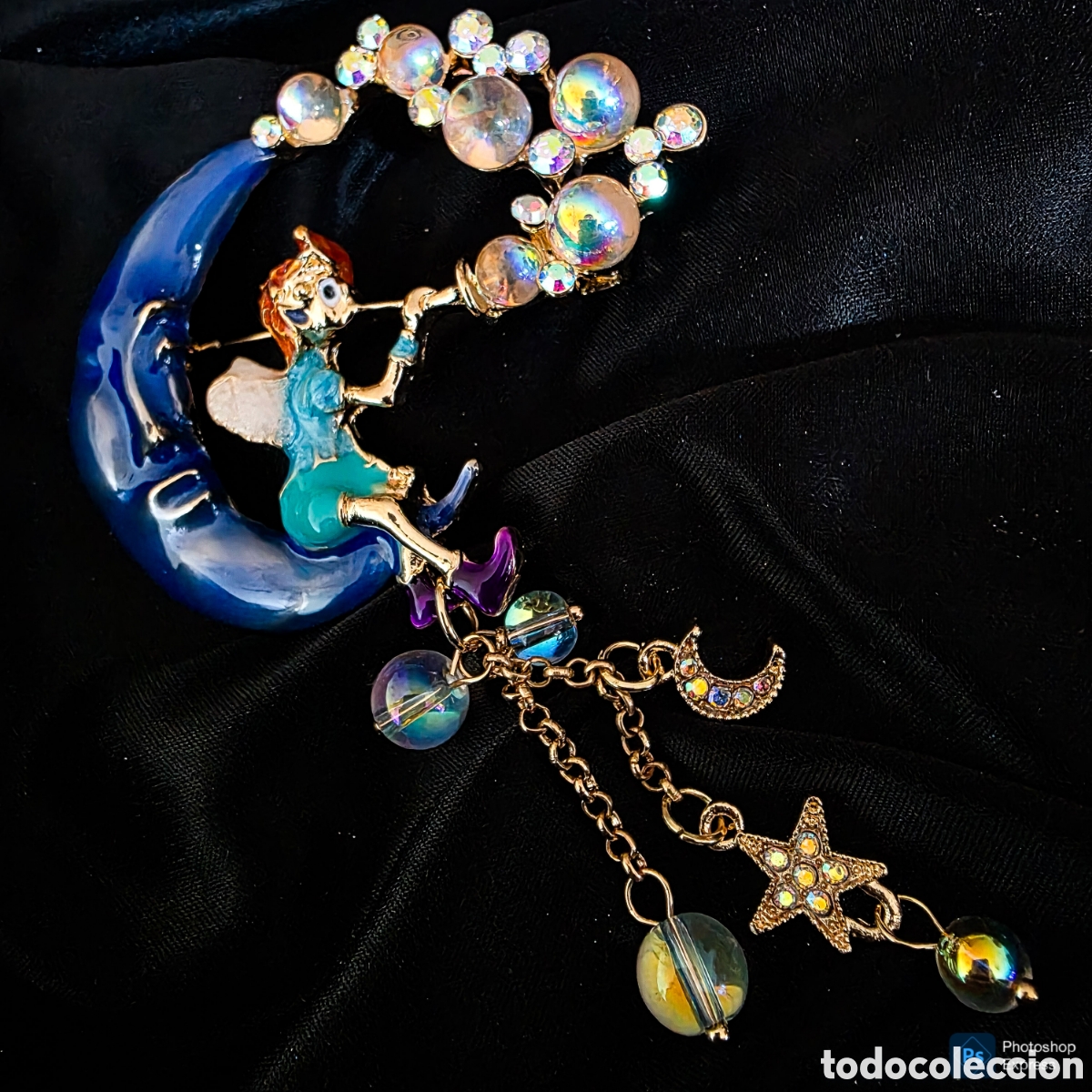 Segunda mano: Broche duende flauta en la luna - Foto 1