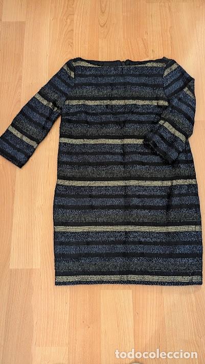 Segunda mano: VESTIDO RAYAS AZUL Y DORADO - Foto 1
