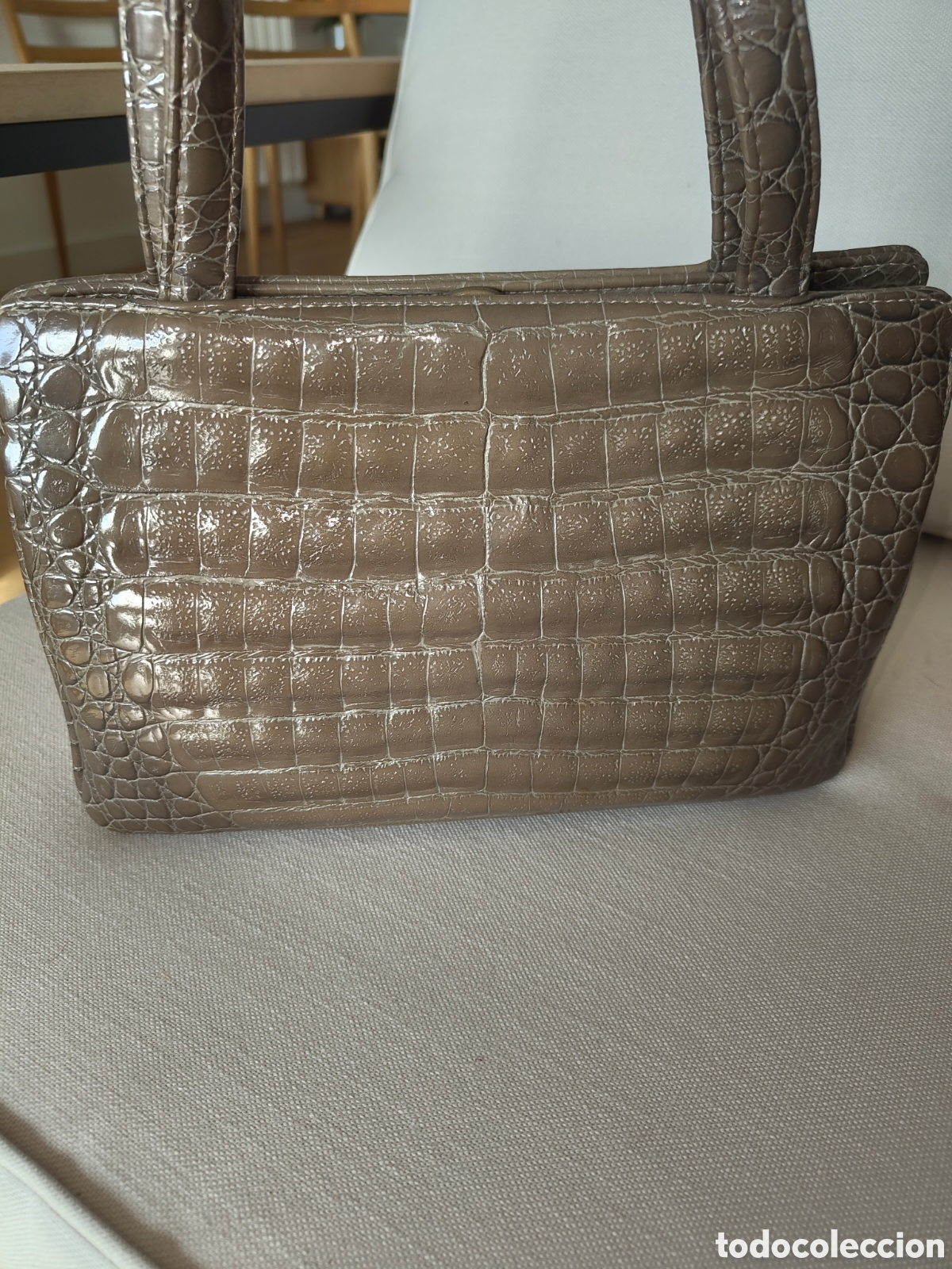 Segunda mano: Bolso impression cocodrilo gris - Foto 4