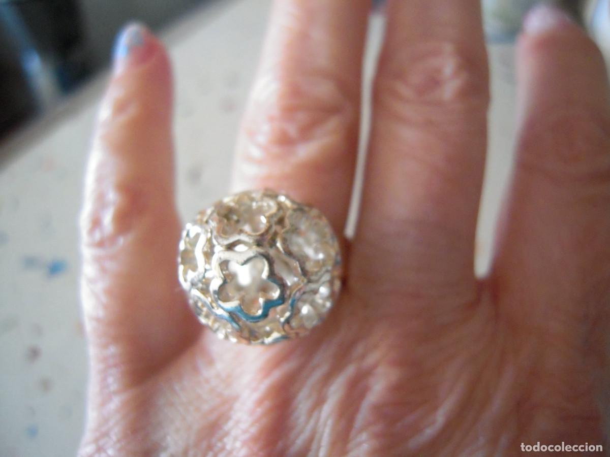Segunda mano: Anillo bola hueca flores ajustable - Foto 10
