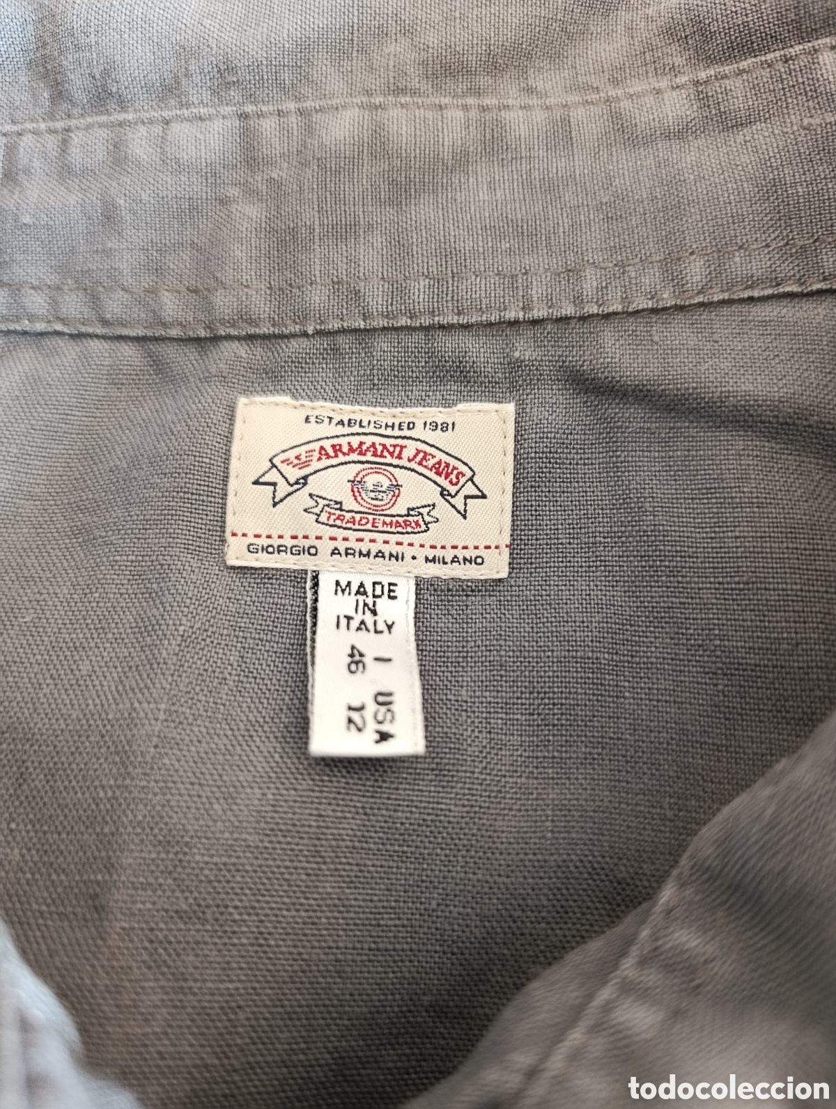 Segunda mano: Camisa gris de hilo Giorgio Armani - Foto 4