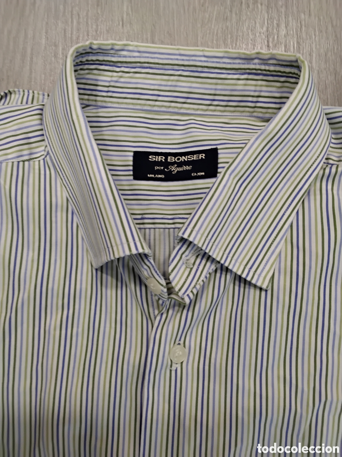Segunda Mano: Camisa Rayas Verdes y Azules Sir Bonser