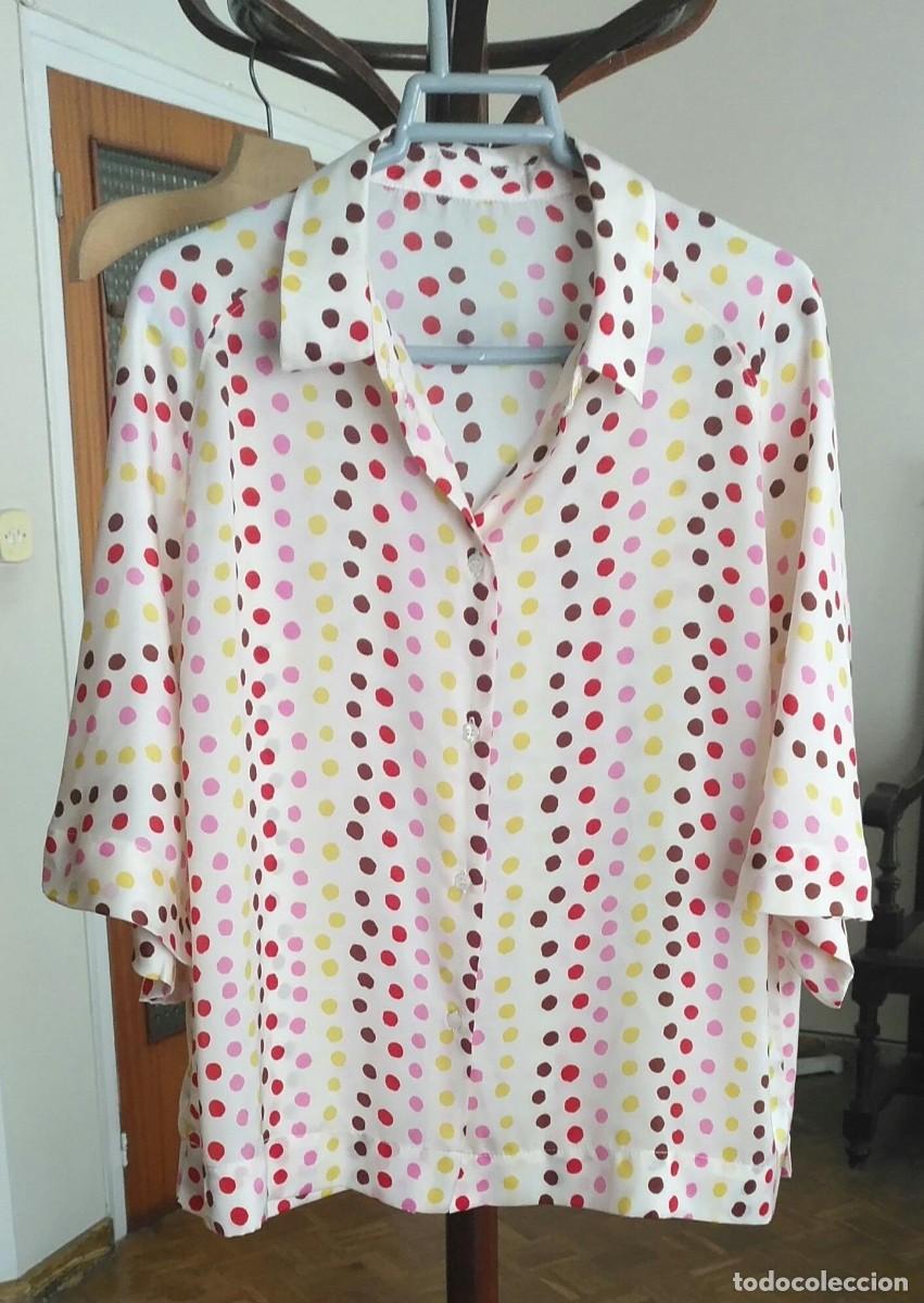 Segunda Mano: Rb 207 Camisa Camisera beige con lunares de colores - Etiquetas cortadas -