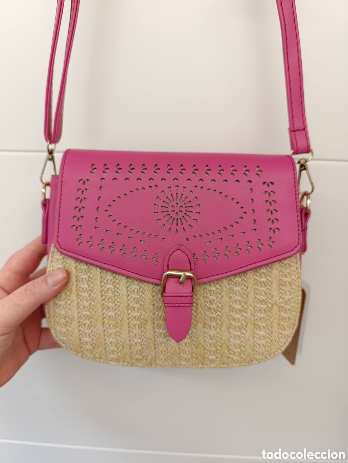 Segunda mano: Bolso Pink oasis rafia - Foto 2