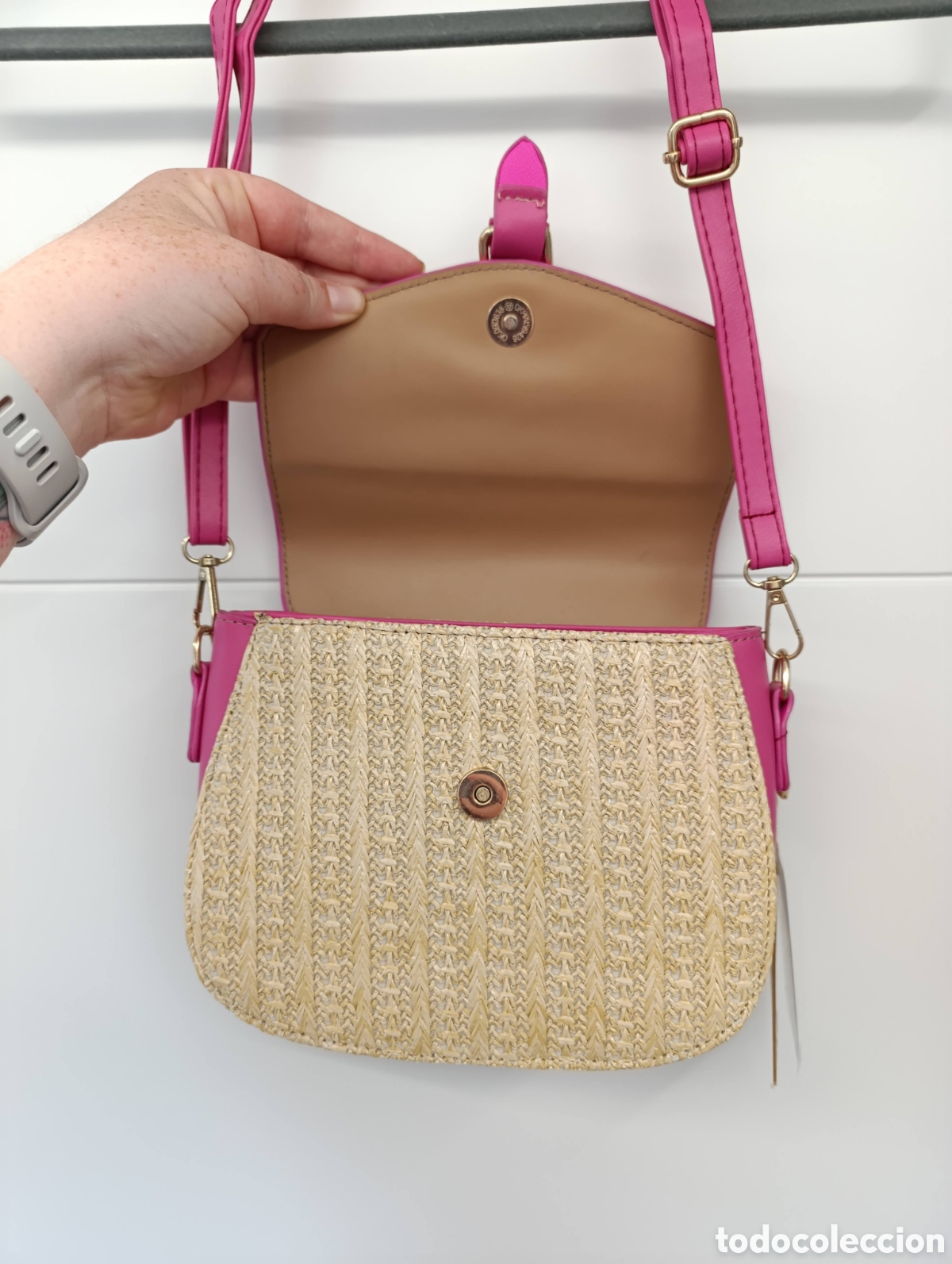 Segunda mano: Bolso Pink oasis rafia - Foto 3