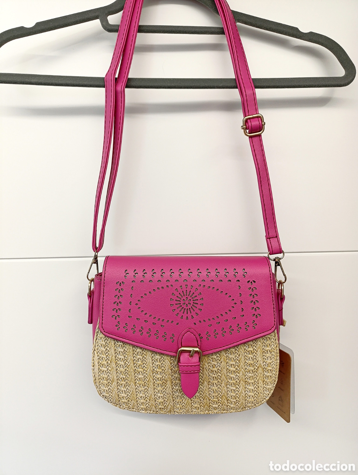 Segunda mano: Bolso Pink oasis rafia - Foto 1