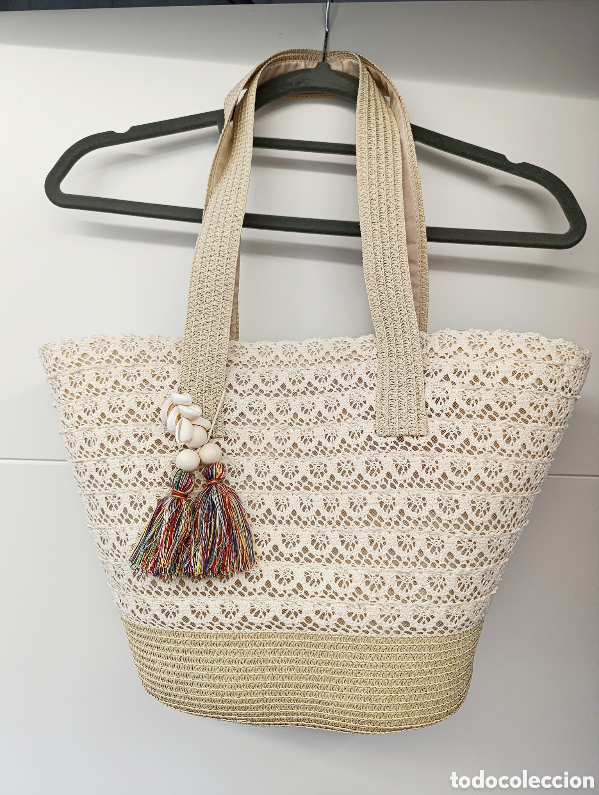 Segunda Mano: Capazo beige crochet