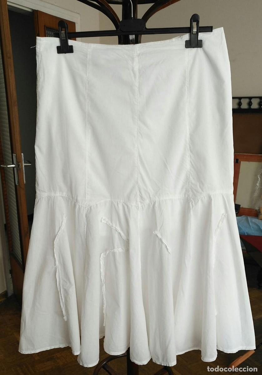 Segunda Mano: Rb 209 Falda blanca midi inspiraci&oacute;n ibicenca - SPRITTI - T 46 - Forro hasta rodilla