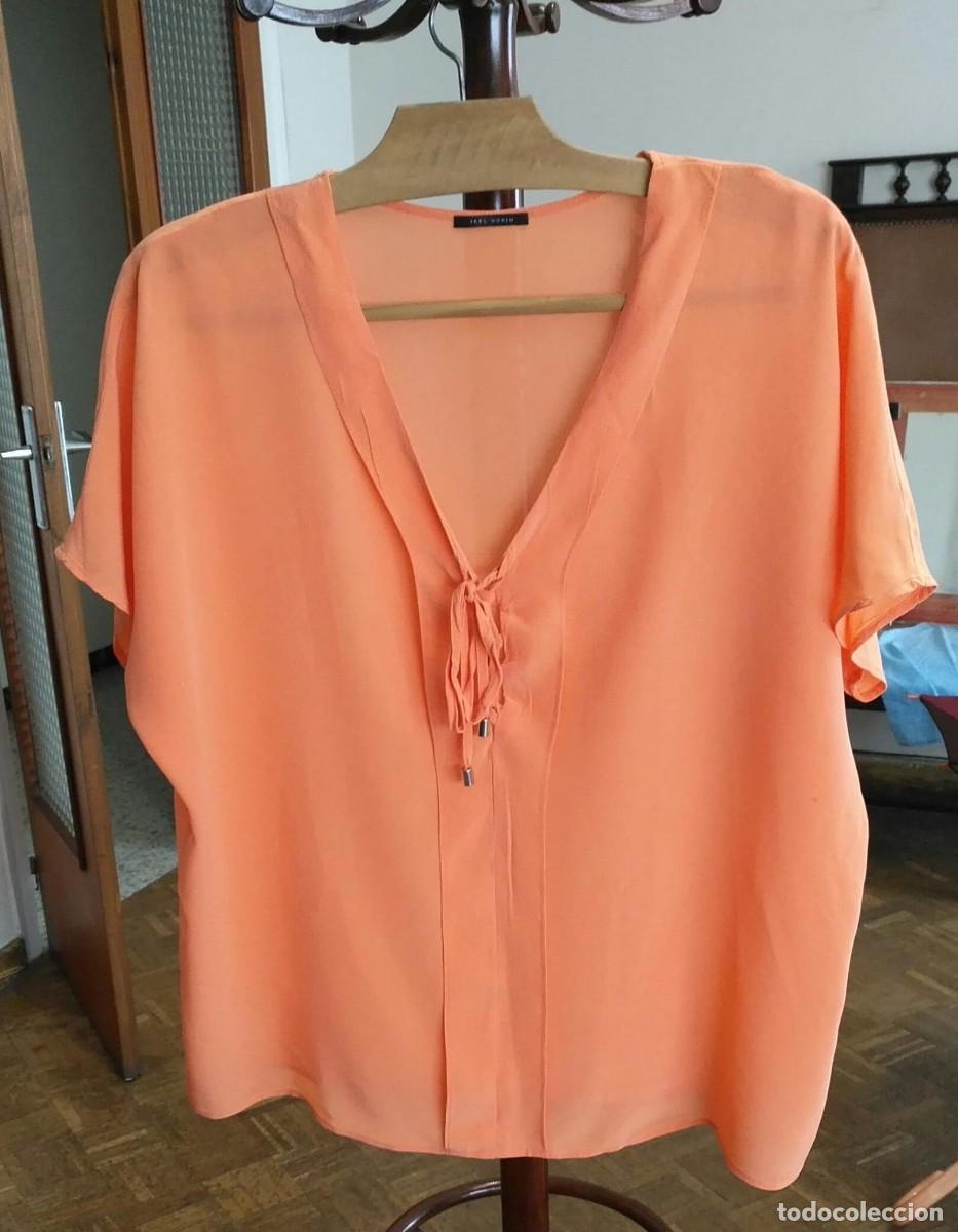 Segunda Mano: Rb 210 Camisa / Blusa manga ca&iacute;da IKKS WOMAN - Cuello pico con lazo - T 44 - Color anaranjado