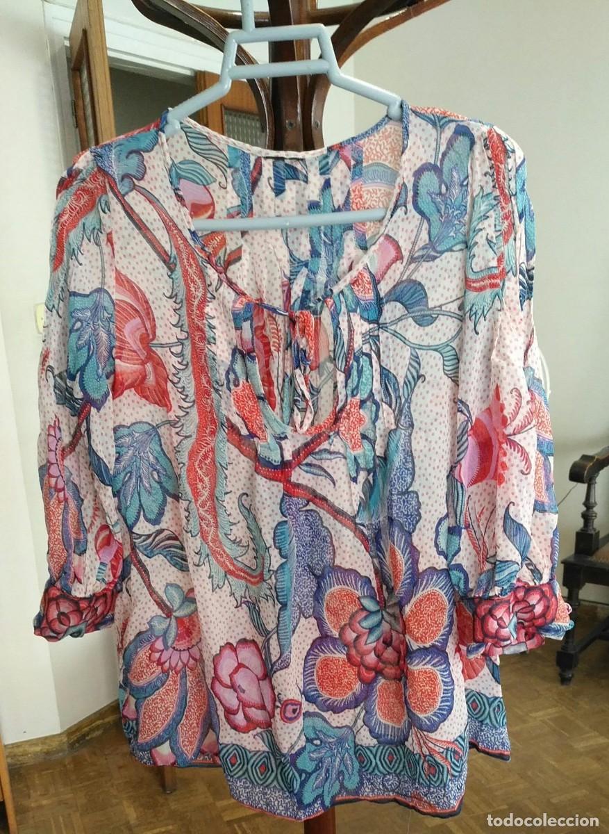 Segunda Mano: Rb 211 Camisa / Blusa manga 3/4 acabada pu&ntilde;o con 3 botones - Jaretas en espalda y delantero