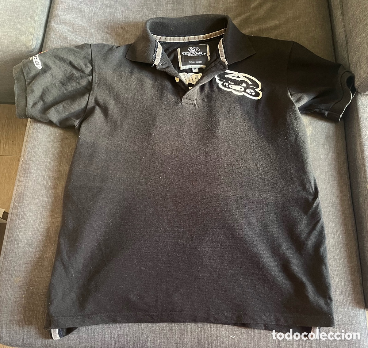 Segunda Mano: Polo Toro Loco Premium Energy - Negro - Talla M - Vintage / Promo Espa&ntilde;ola