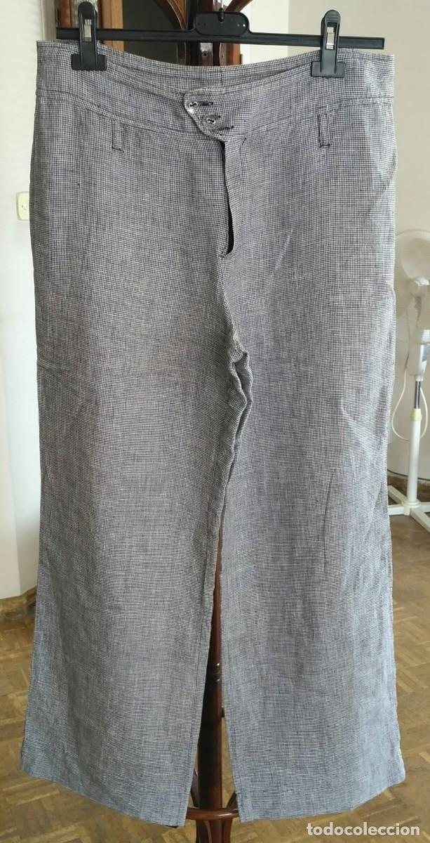 Segunda Mano: Rb 216 Pantal&oacute;n WOMAN BORSACHE gris jaspeado - lino 100% - Talla 40