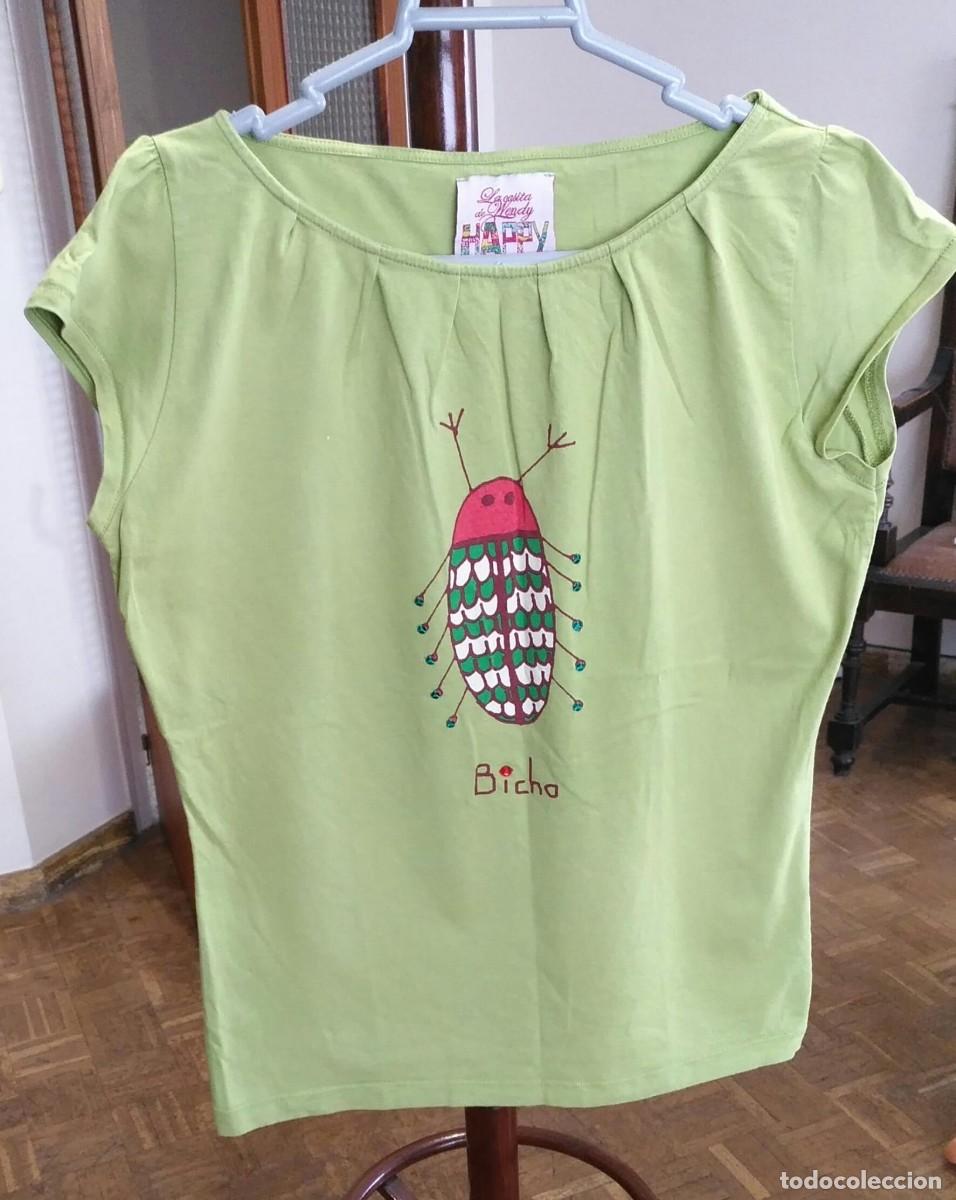 Segunda Mano: RB 219 Camiseta manga ca&iacute;da - La casita de wendy HAPPY - Algod&oacute;n y Modal - Talla L