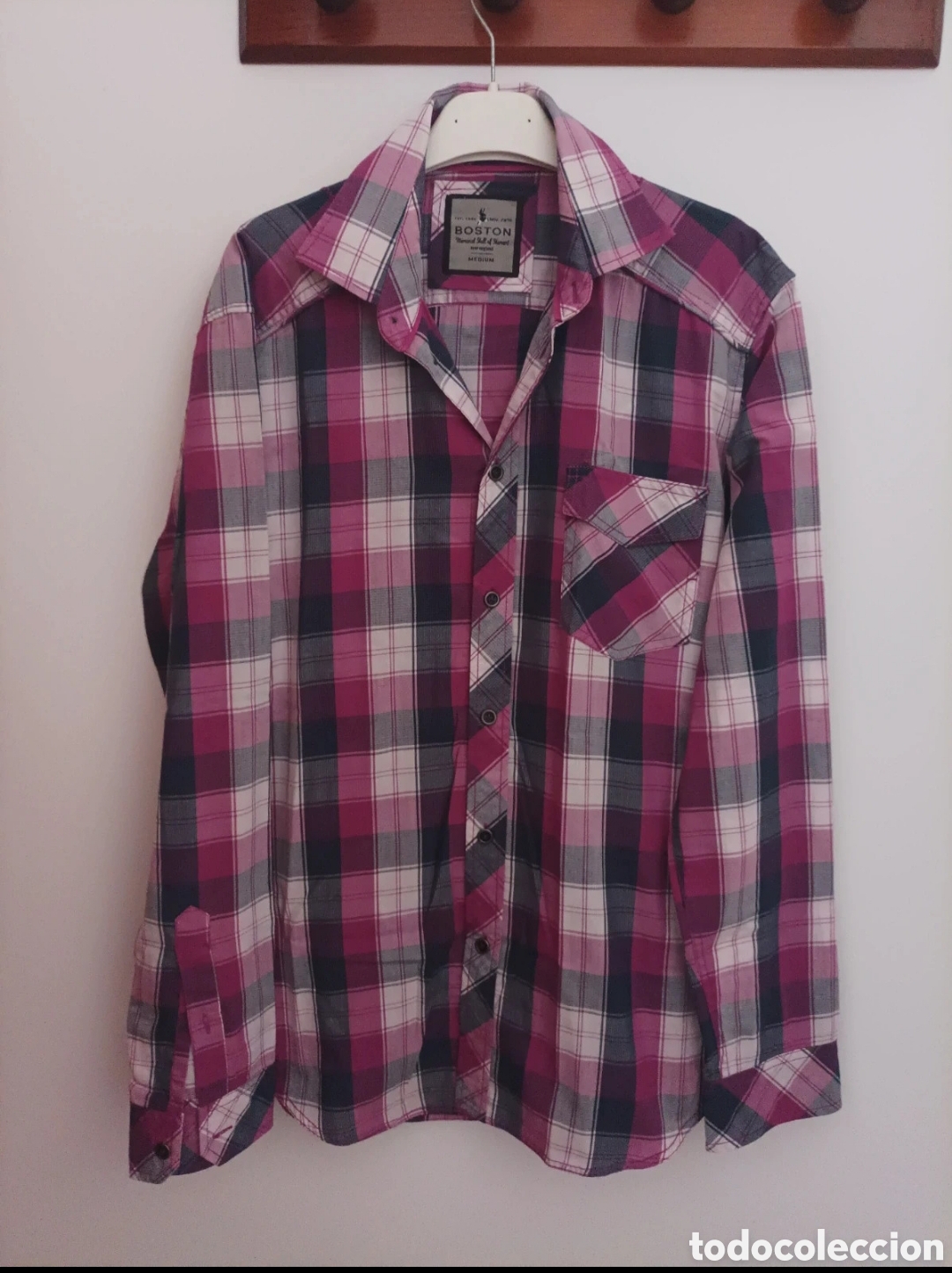 Segunda Mano: Camisa Boston Cuadros Morados &ndash; Talla M