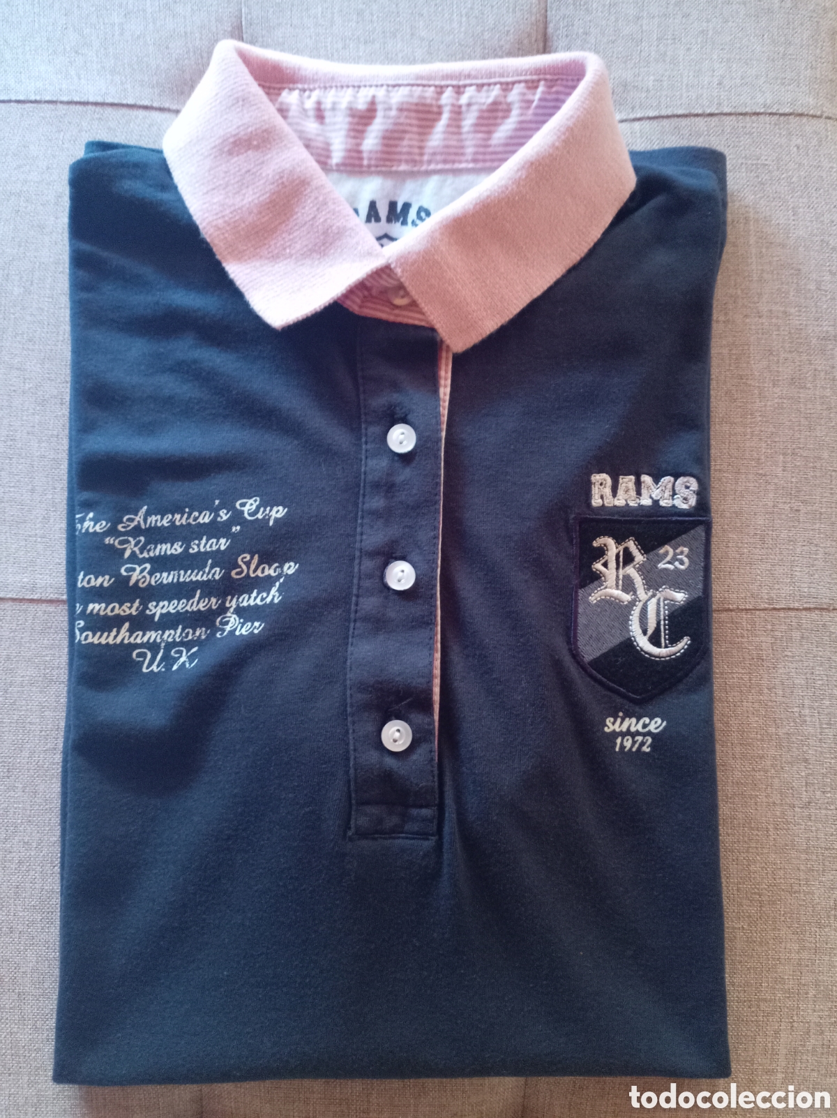 Segunda Mano: Polo chica Rams n23, color azul marino y rosa