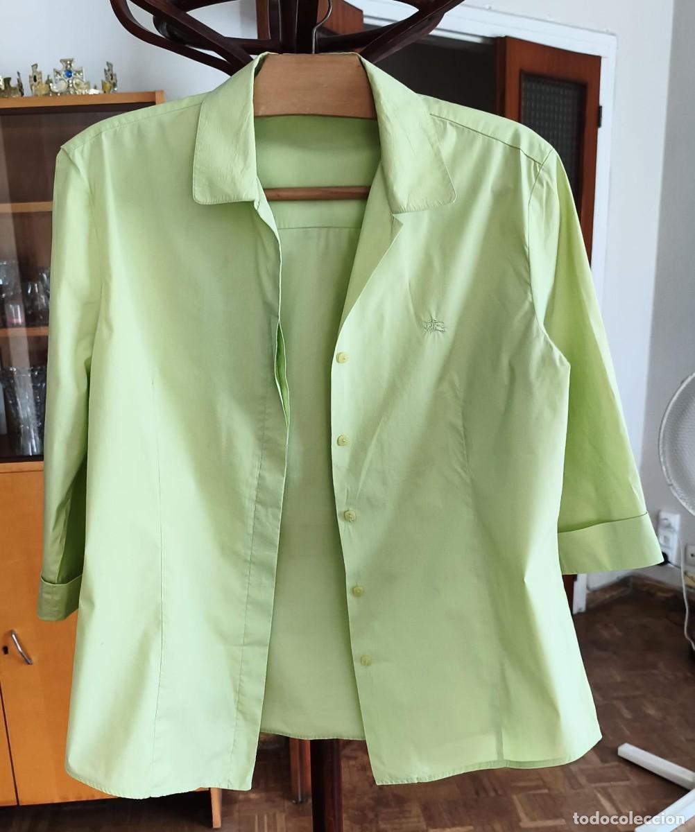 Segunda Mano: RB 225 Camisa manga 3/4 Burberry London - T 42 - Algod&oacute;n y Poliamida - Color amarillo / pistacho