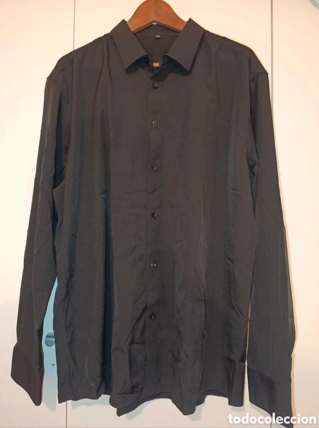 Segunda Mano: Camisa negra manga larga vestir talla XL/XXL