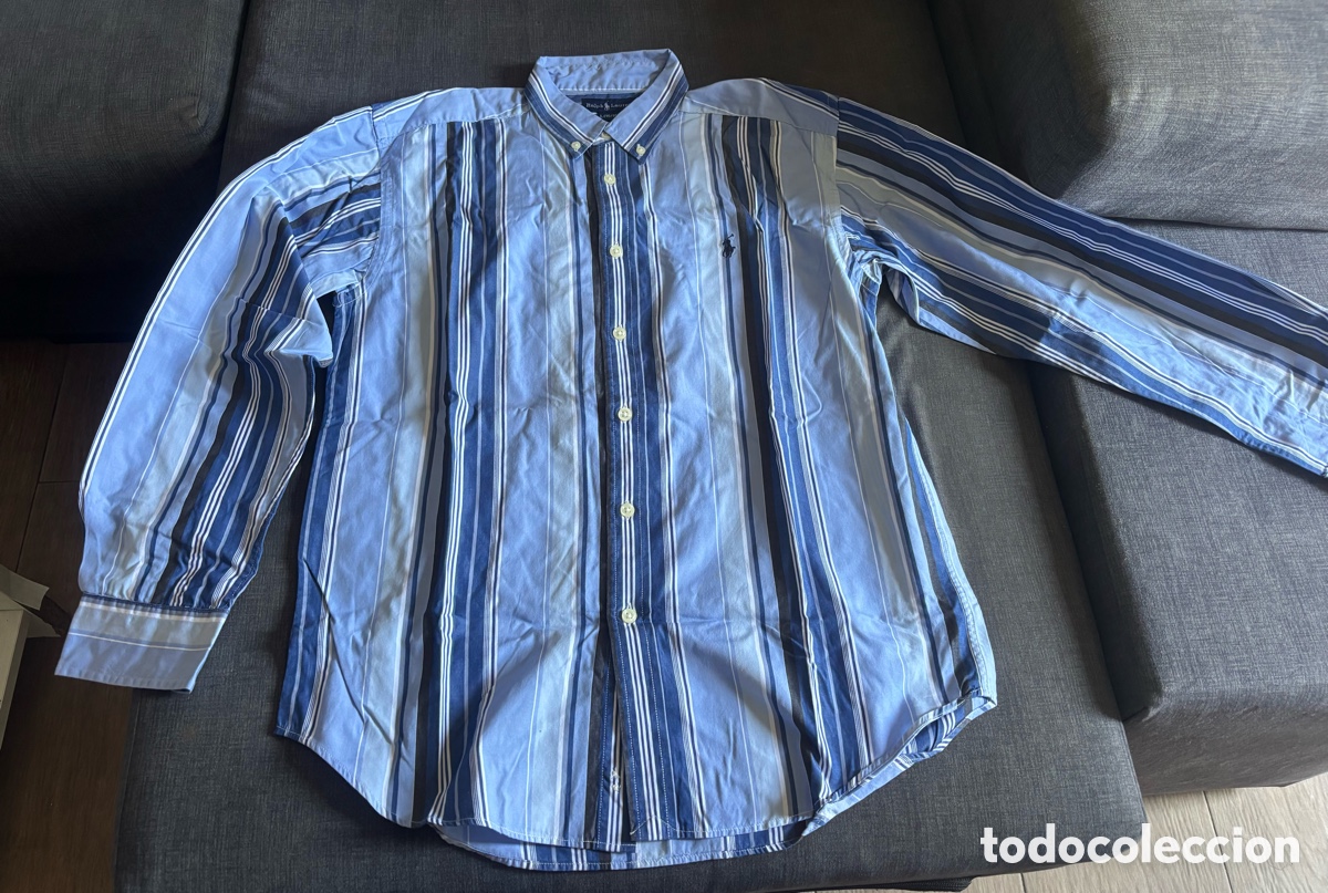 Segunda Mano: Camisa Polo Ralph Lauren Talla L (16/18) Ni&ntilde;o Juvenil Azul Rayas Algod&oacute;n