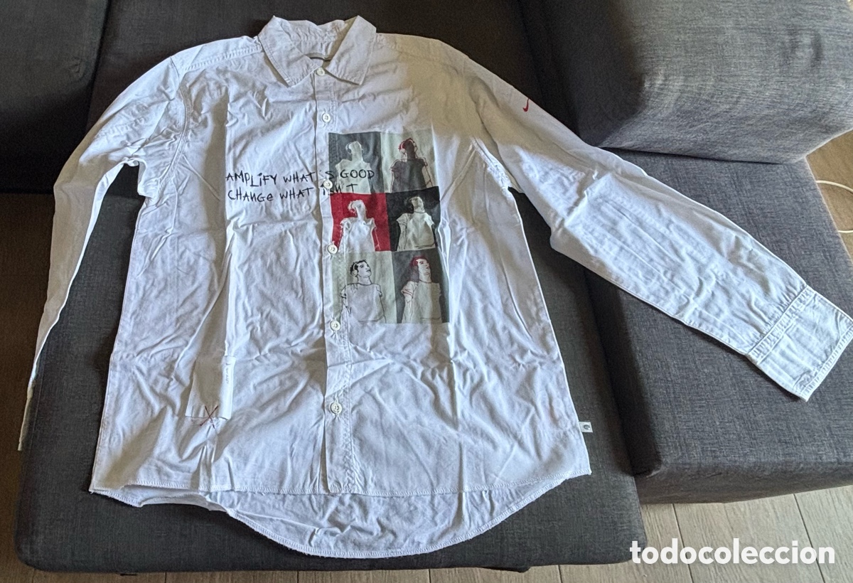 Segunda Mano: Camisa Nike Vintage &rdquo;City Air&rdquo; Blanca Talla 16 (S) - Graphic Print Rara CWF