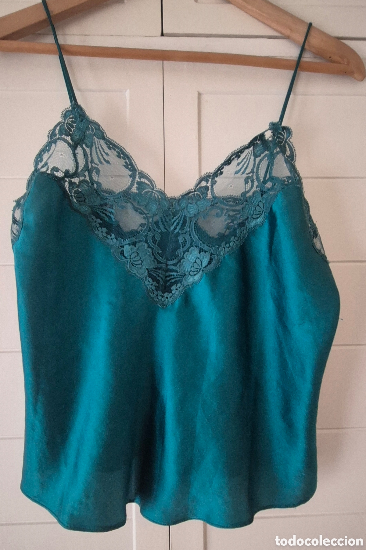 Segunda mano: Camiseta Top Lencero verde azulado