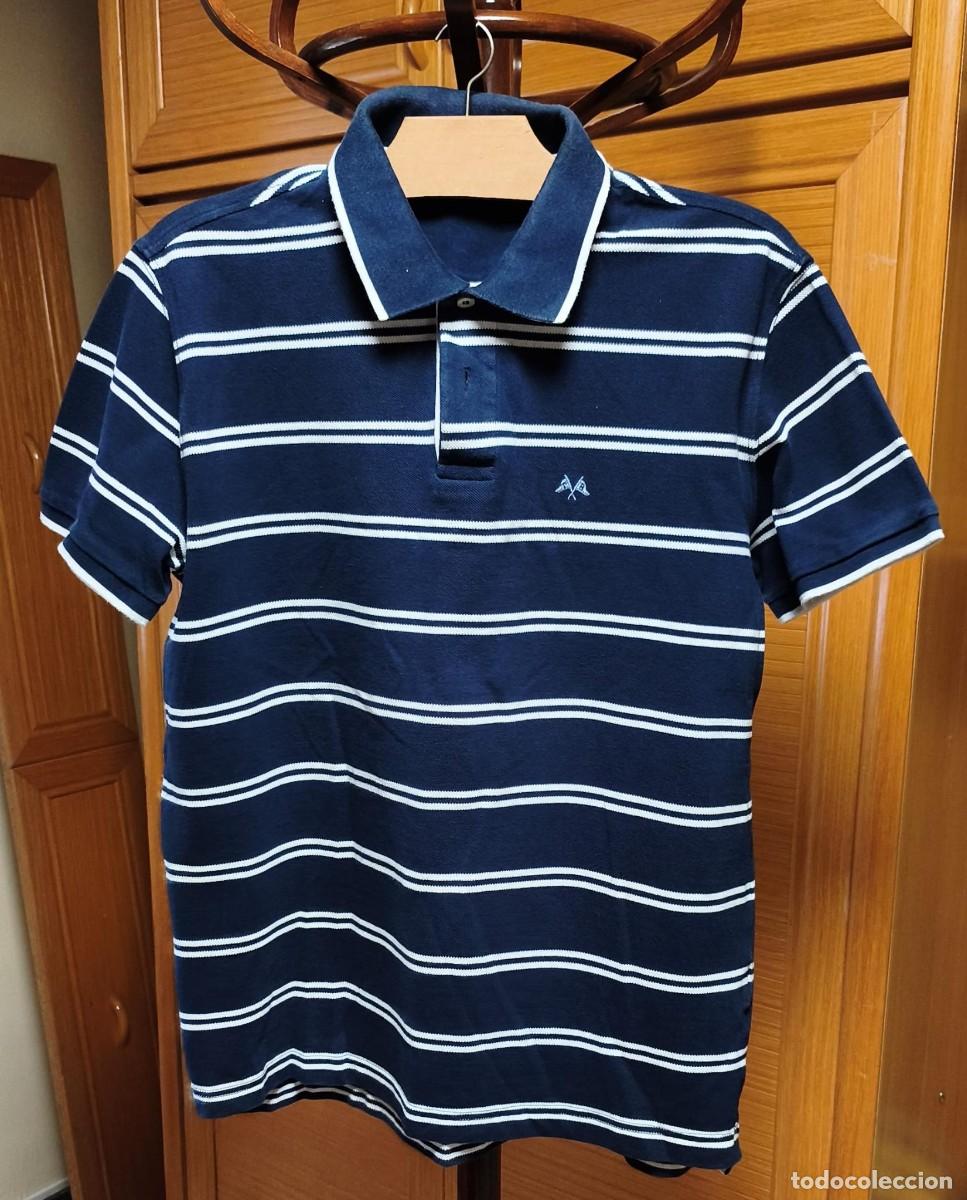 Segunda mano: RBH 34 Polo Niqui azul marino con rallas blancas - Burberry - Talla XL - 100% algod&oacute;n