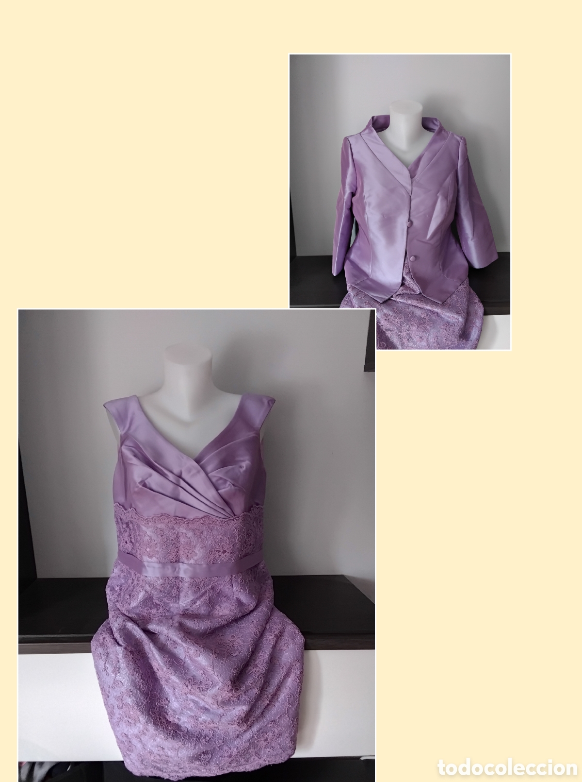 Segunda mano: Vestido Ceremonia Se&ntilde;ora Encaje Lila