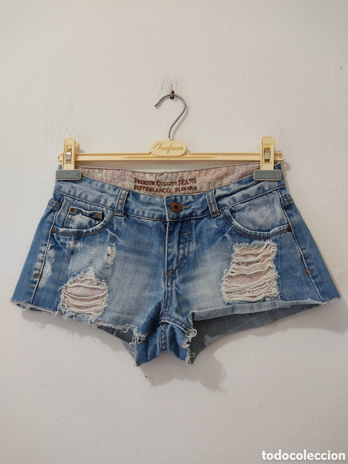Segunda mano: Short Vaquero Roto para mujer talla 32-34 Suite Blanco