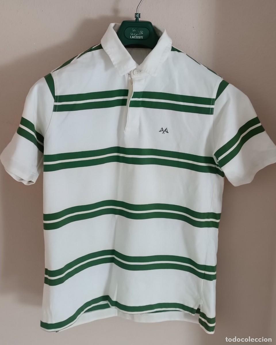 Segunda mano: Polo vintage &rdquo;Thomas Burberry&rdquo;. Color blanco / verde botella. Talla M. Estado impecable.