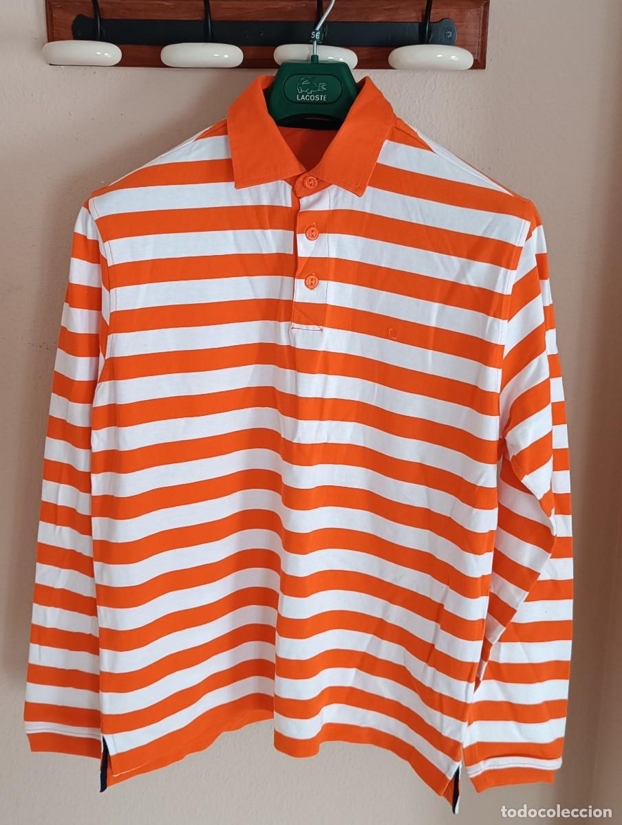 Segunda mano: Polo manga larga &rdquo;Studio Classics&rdquo; (El Corte Ingl&eacute;s). Color blanco y naranja. Talla L. Como nuevo.