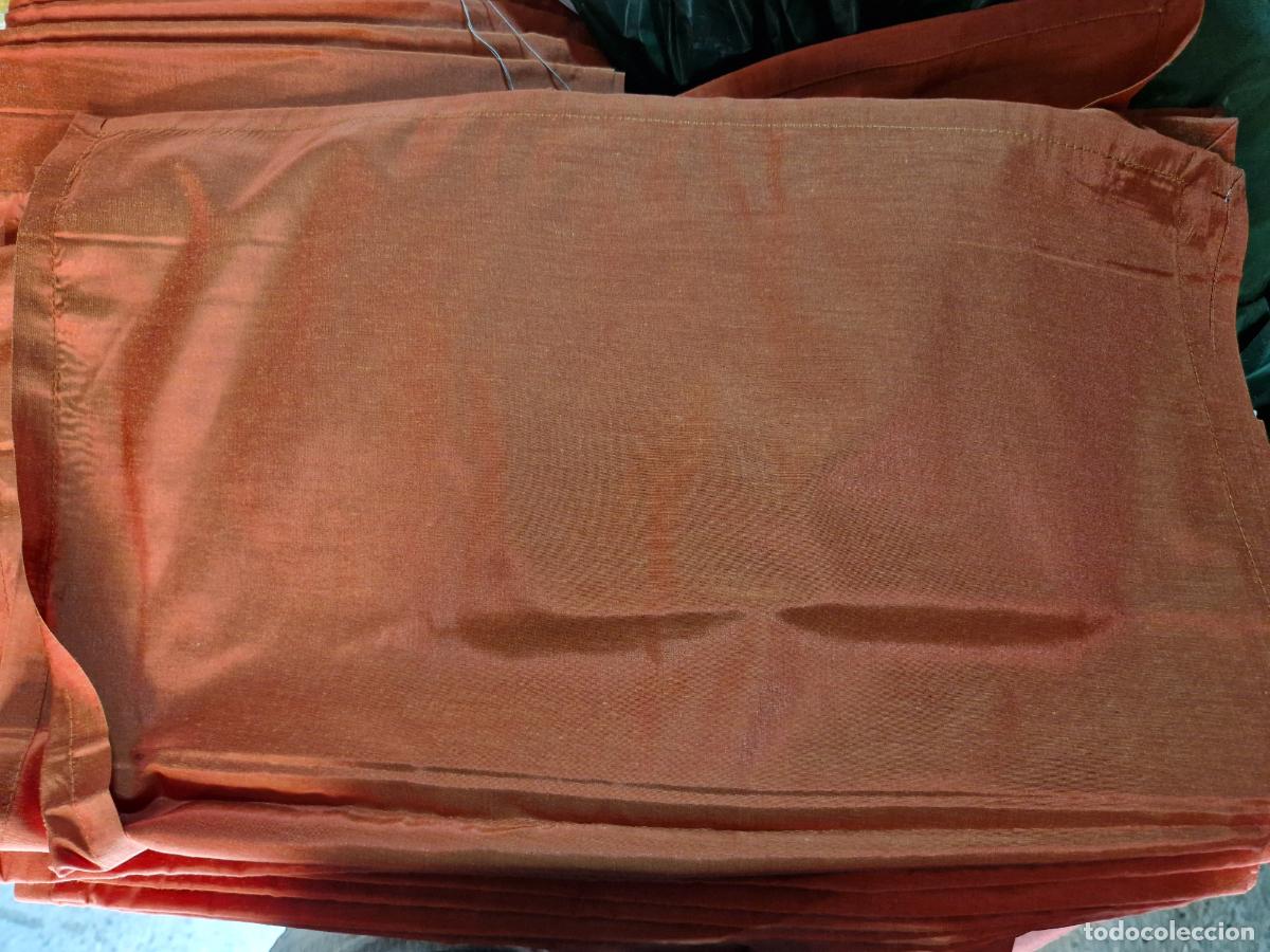Segunda mano: BONITO LOTE DE TELAS NARANJAS PARA HACER FUNDAS DE ALMOHADAS.