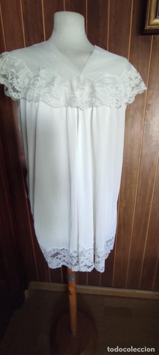 Segunda mano: BONITO CAMISON VINTAGE MYTON TALLA 4 &ndash; BLANCO CON ENCAJE FLORAL.