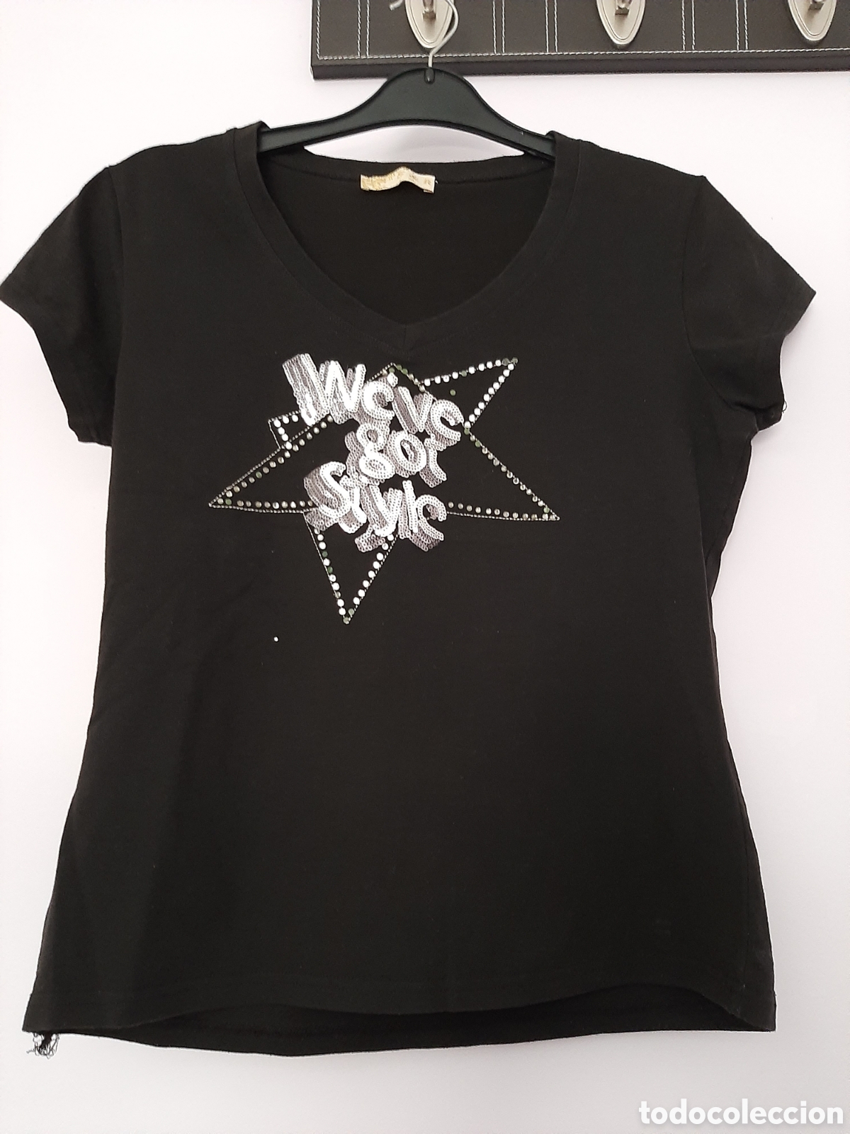 Segunda mano: Camiseta estrella, manga corta, negra