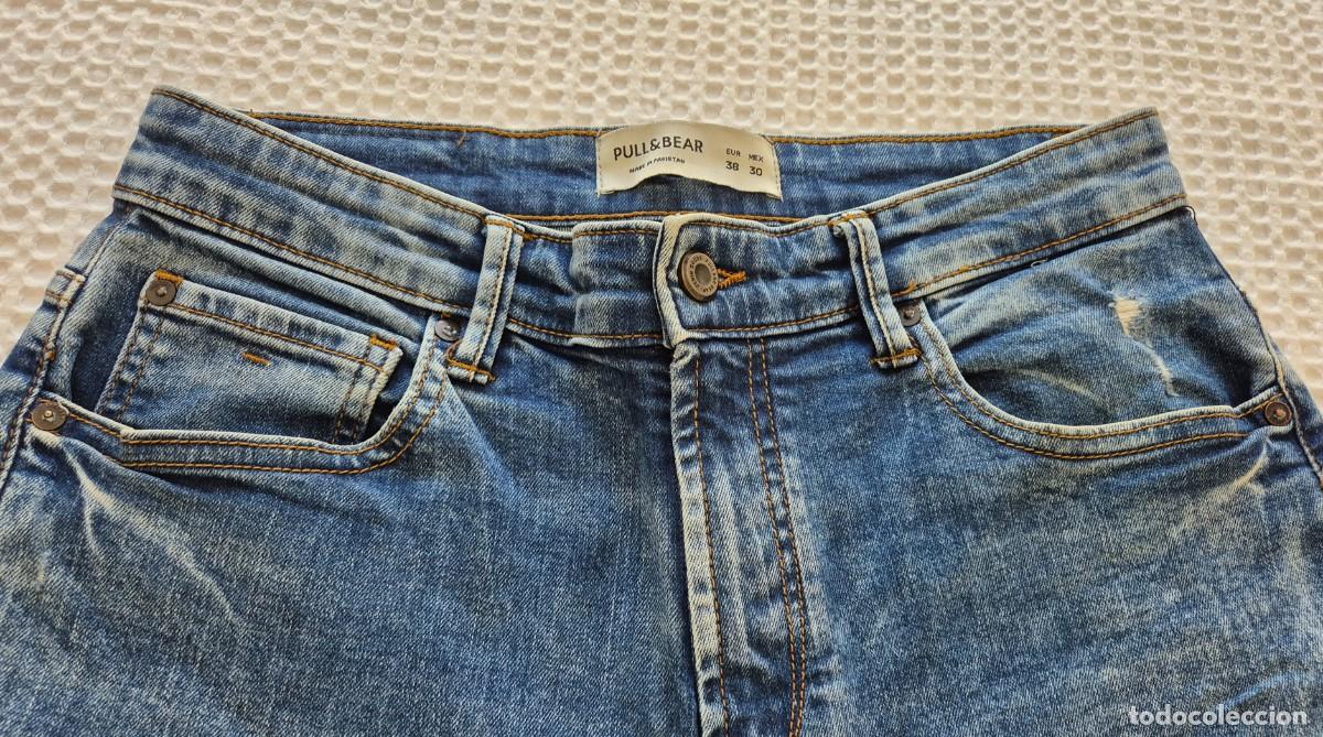Segunda mano: Pantal&oacute;n ajustado vaquero azul rotos Pull&Bear - Foto 4