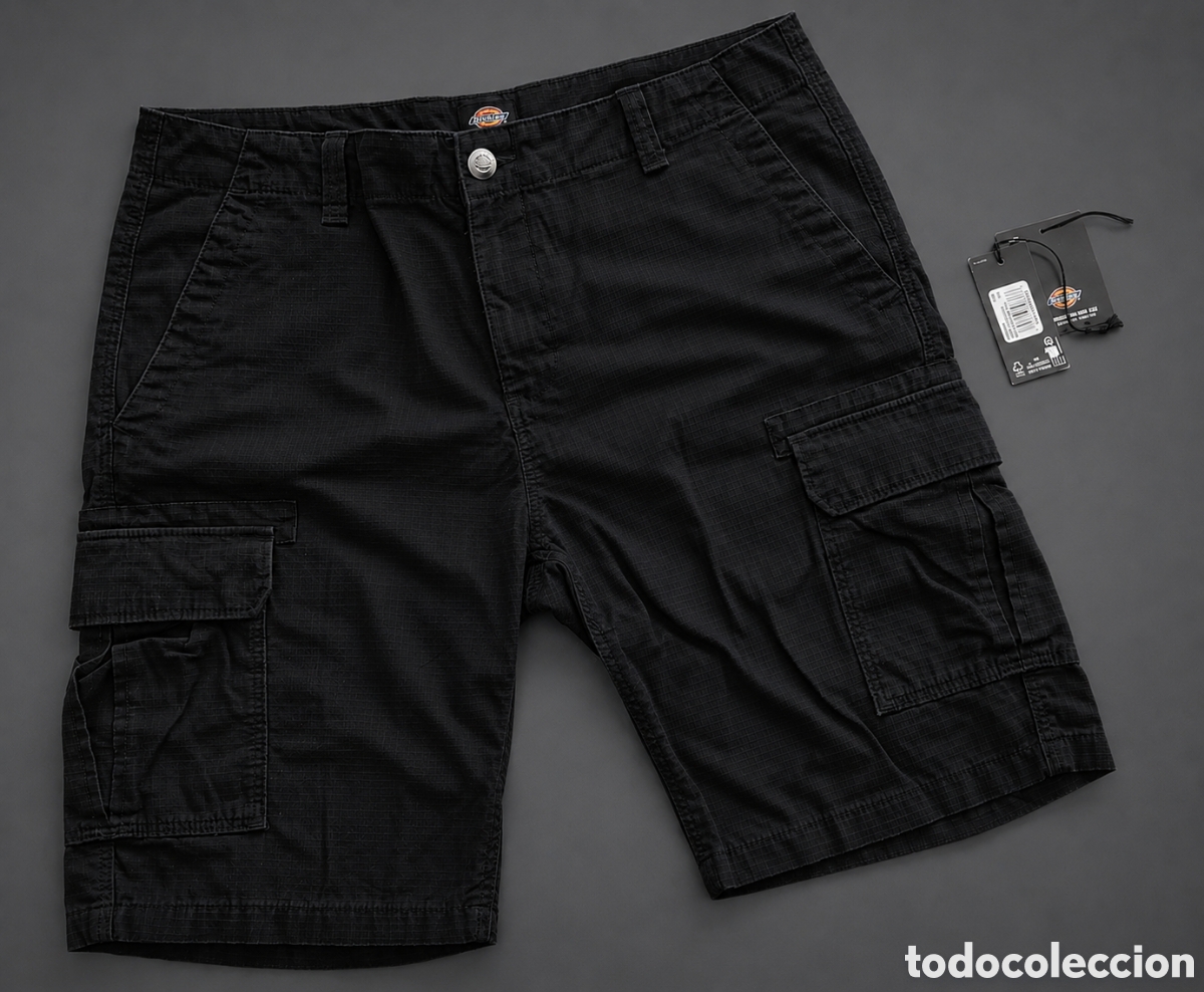 Segunda mano: Dickies Millerville cargo negro ripstop pantal&oacute;n corto W34