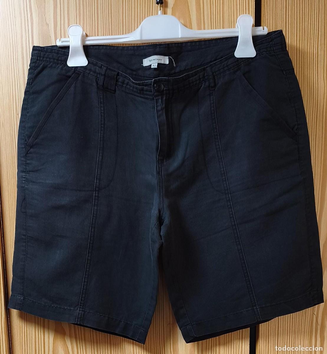 Segunda mano: Rb 255 Pantal&oacute;n corto negro - Tex Woman - Talla 42 - Lino y Algod&oacute;n