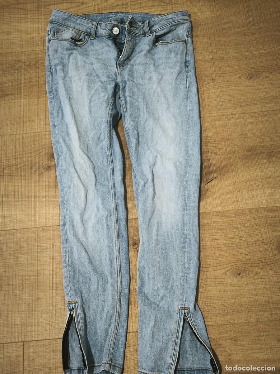 Segunda mano: Vaqueros Skinny Mujer Azul Claro Con Cremalleras En Tobillos Talla EUR 38