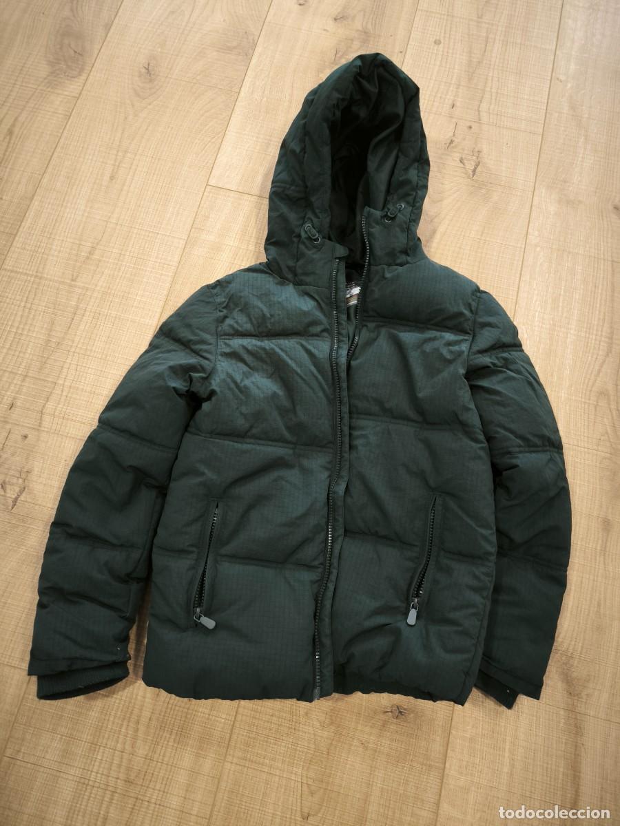 Segunda mano: Abrigo Infantil Acolchado Verde con Capucha Talla 9-10 A&ntilde;os Invierno