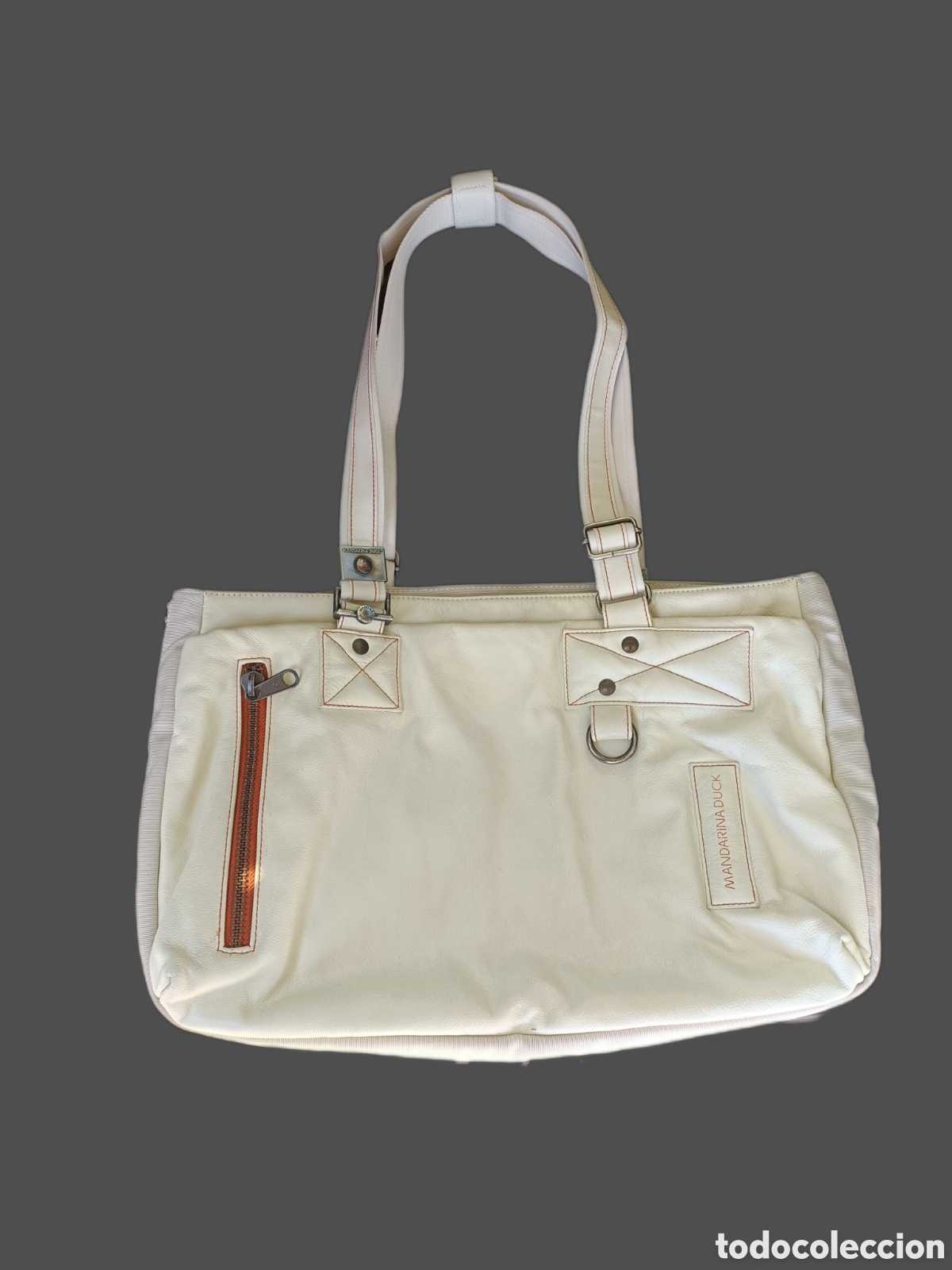 Segunda mano: Bolso de piel, para el d&iacute;a a d&iacute;a, viajes o trabajo original Mandarina Duck, grande, vintage