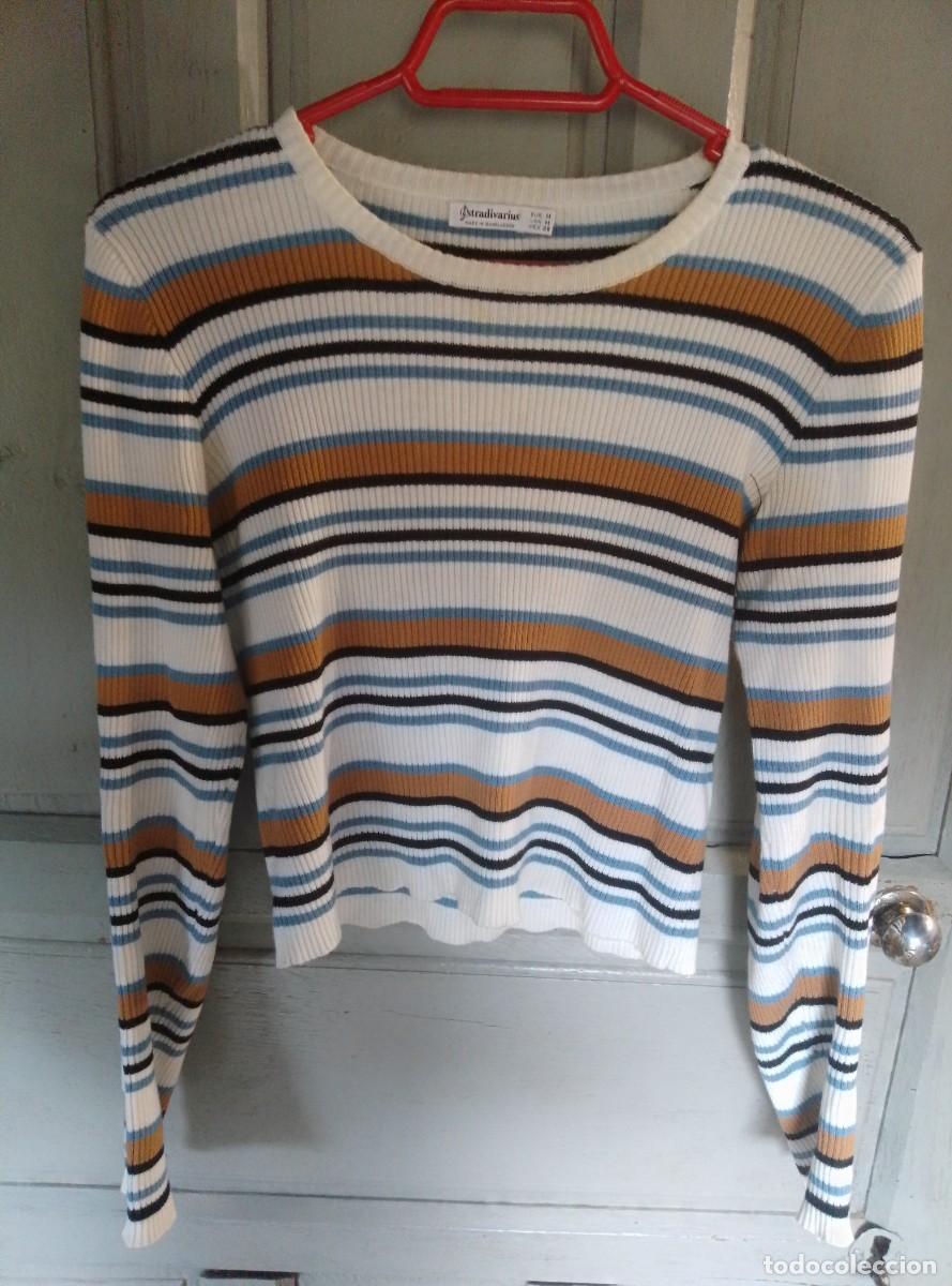 Segunda mano: Jersey rayas de algod&oacute;n. Stradivarius. Talla M