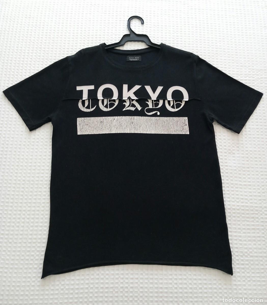 Segunda mano: Camiseta negra con letras blancas Tokyo Zara