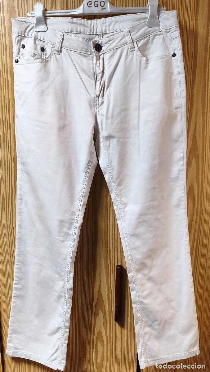 Segunda mano: RB 265 - Pantal&oacute;n blanco tejano Miss sidecar con presillas y bolsillos delante y detr&aacute;s - Talla 34