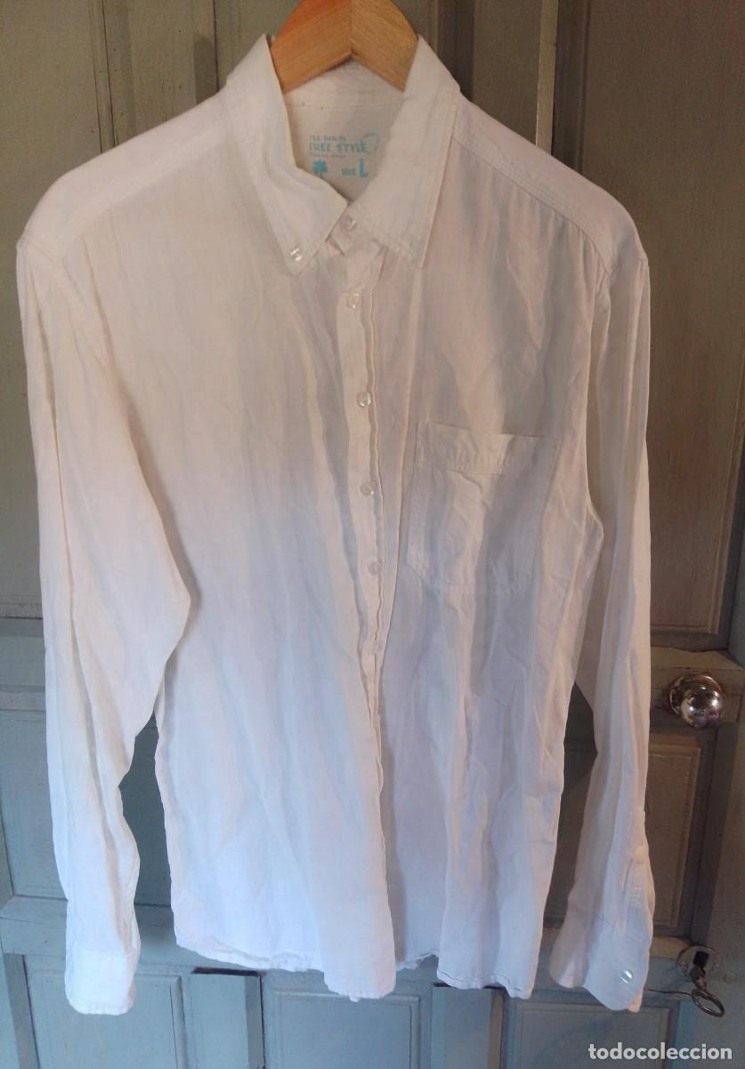 Segunda mano: Camisa lino de manga larga blanca. Talla L. Free Style