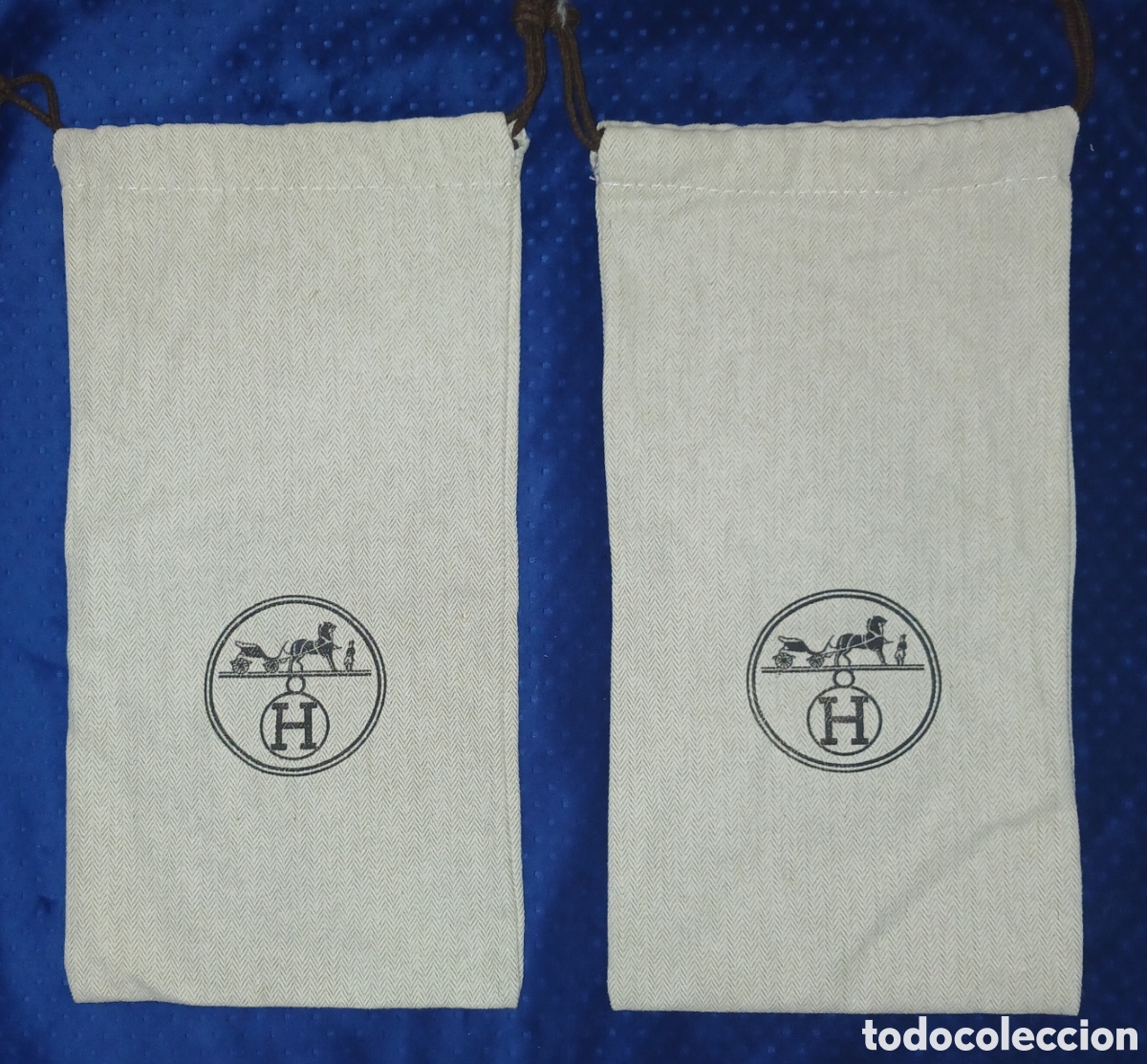 Segunda mano: Lote 2 Fundas Guarda-Polvo Herm&egrave;s Algod&oacute;n Espiga (16x36 cm) - Dust Bag Calzado / Zapatos Original